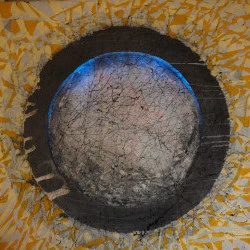 art cinétique sans titre - art cinétique encre huile sur toile fibre optique 2017