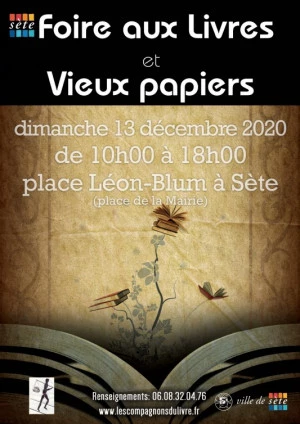 Affiche Foire aux livres et vieux papiers avec témathique