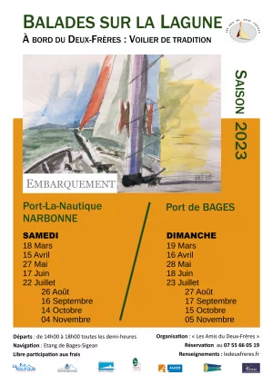 Affiche "Balades sur la lagune" de Bages Saison 2023