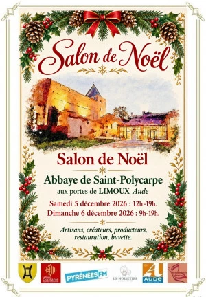 Affiche Salon de Noël à l'Abbaye de Saint-Polycarpe 