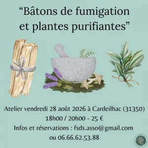 Affiche Atelier bâton de fumigation et plantes purifiantes