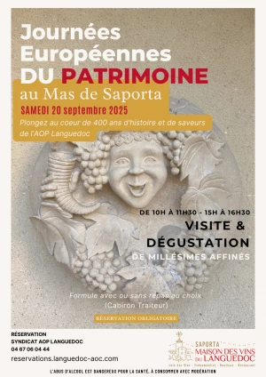 Affiche Journée du Patrimoine au Mas de Saporta 
