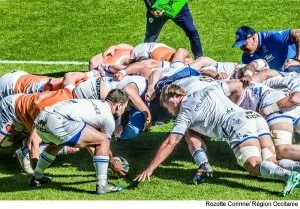 Scrum is a creative physical and tactical struggle in the game of rugby.