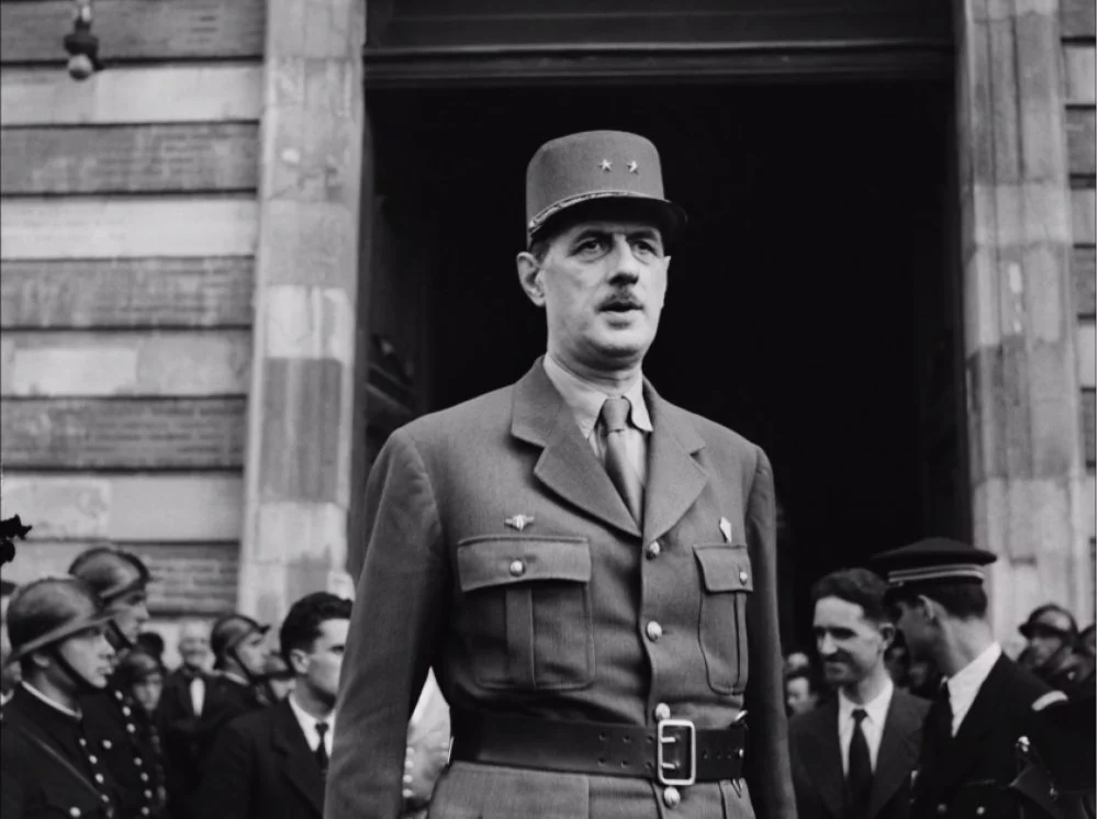 Charles de Gaulle lors de sa première venue à Toulouse en septembre 1944