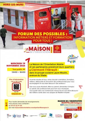 Affiche Forum des possibles : Information métiers et formation pour tous !