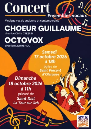 Affiche Concert de l'ensemble vocal Octovox et du Chœur Guillaume