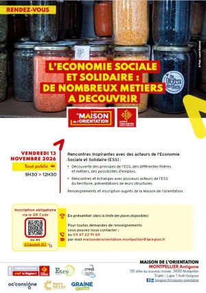 Affiche L'économie sociale et solidaire : de nombreux métiers à découvrir