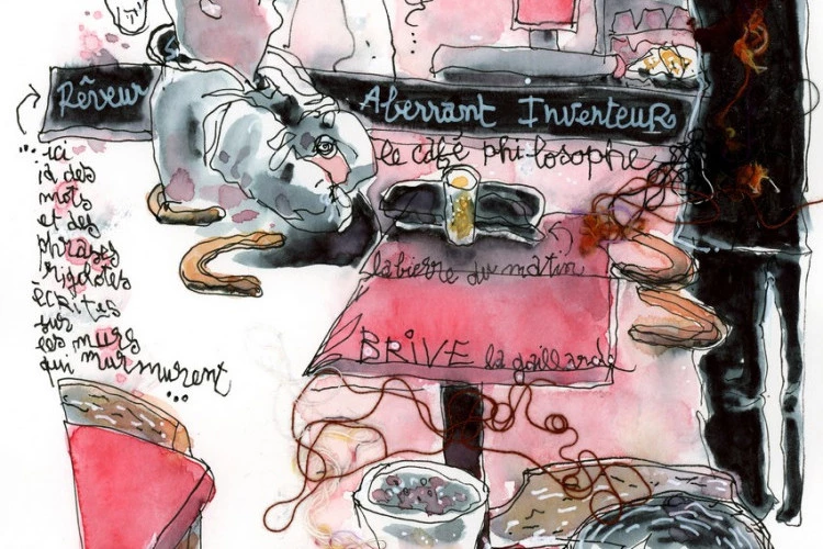 Dessin du 3 février 2026 - Aquarelle "carnet de voyage" format A4. Brive la gaillarde.