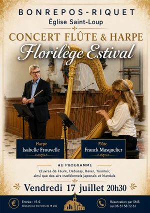 Affiche Concert Flûte et Harpe - 17 Juillet 2026