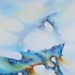 L'ascension - Huile au couteau - 73 x 54 cm - 2018 - L'ascension