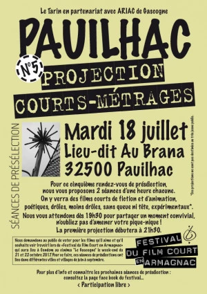 Affiche Séances de présélection du Festival du Film Court en Armagnac