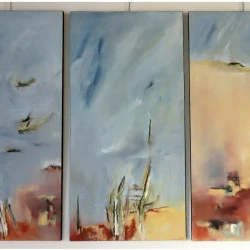 tryptique - peinture à l'huile - terre de Provence