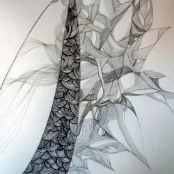 Sentiment n°1 - encres, crayon graphite sur papier 100x70cm 2014 - Sandrine Ginisty 