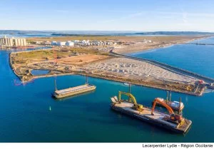 Travaux d'extension portuaire de Port-La Nouvelle (11). Aout 2020