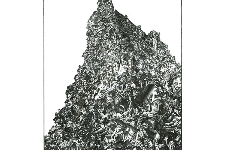 Madoura - 232 x 292 mm - portemine, crayons gras et gommes sur papier - Julien Lauber 