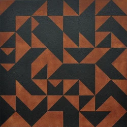 Les Triangles - Papier marouflé sur toile, 100x100 cm. Encre, pigments, liant et poussière de brique. - Pascal Rennié 