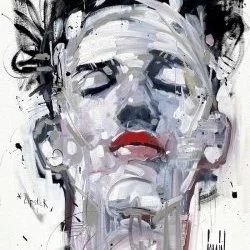 Lipstick - acrylique sur toile 130x97cm année 2023 - David Jamin 