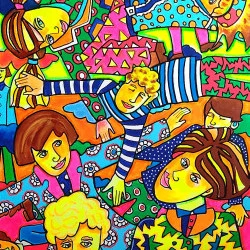 Pipoles - acrylique sur toile, 50x70, 2026.