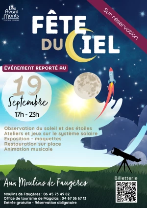 Affiche Fête du ciel aux Moulins de Faugères 