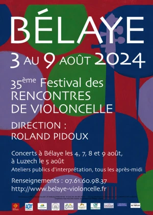 Affiche 35ème Festival des Rencontres de Violoncelle de Bélaye