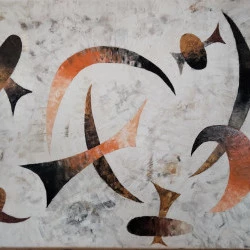 promenade dans le ciel - huile 50x70