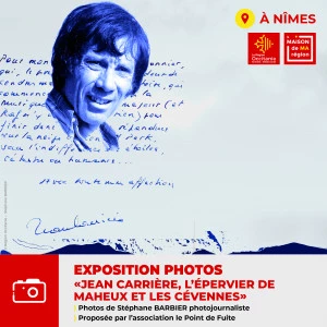 Affiche EXPOSITION PHOTOS : Jean Carrière, l'épervier de Maheux et les Cévennes