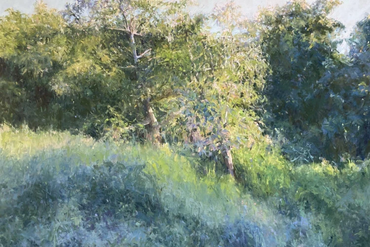 Les châtaigners - Pastel 70 x 70 cm