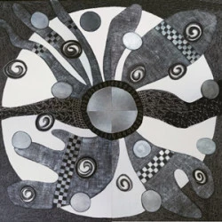 Minéral Quadriptique - Technique mixte, 100x100, 2019, - 1000 