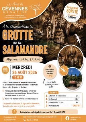 Affiche Sortie à la Grotte de la Salamandre !