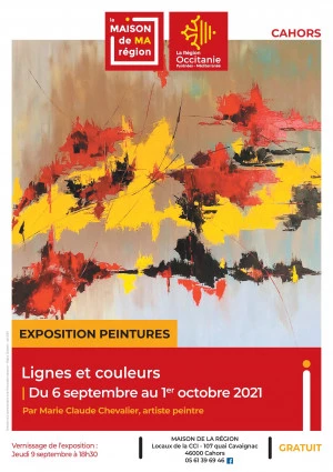 Affiche Exposition peinture "Lignes et Couleurs"
