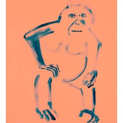 Gorille - peinture sur toile 60X80 - Paula Bonneaud 