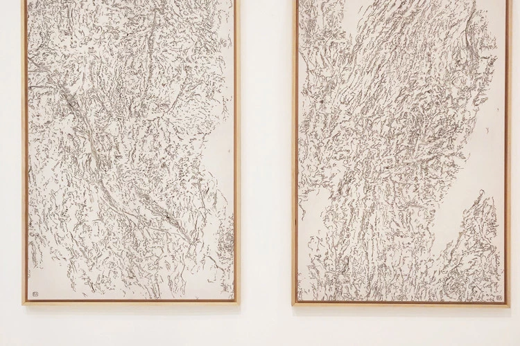 Tilleul 1 et 2 - 2025 - Tempera à l'oeuf sur toile, 80 x 120 cm, présenté lors d'ArtTempo Cugnaux, 2026 - Mathilde Amilhat 