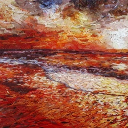 Crépuscule - Tableau en mosaïque - Verre à vitrail - 40 x 30 - Minuzzi 