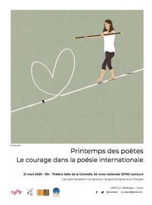 Affiche Printemps des poètes - Le Courage dans la poésie internationale