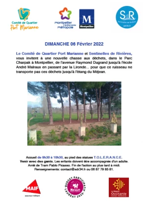 Affiche Chasse aux déchets dans le parc Charpak à Montpellier