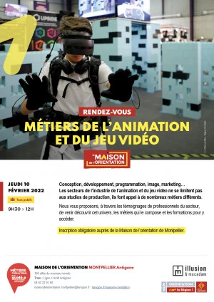 Affiche Métiers de l'animation et du jeu vidéo
