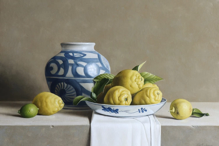 Citrons Catalans - Huile/lin, 46/61 cm., 2026 - Stefaan Eyckmans 