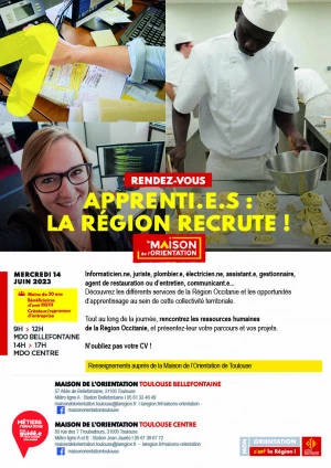 Affiche Apprenti.e.s : La Région recrute !
