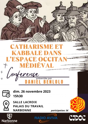 Affiche conférence : Catharisme et Kabbale dans l'espace Occitan médiéval