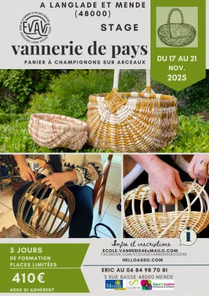 Affiche stage de vannerie sur arceaux