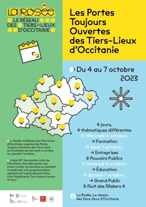 Affiche Les Portes Toujours Ouvertes des Tiers-Lieux d'Occitanie