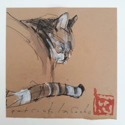 Oïta - 25x25 Encres sur papier rehaussé.