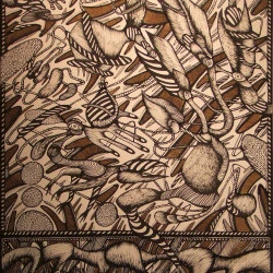 Bestiaire - Techniques mixtes sur toile, 100x70 - 900€ 