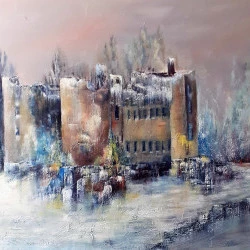 LA Ruine Tarnaise - Huile sur tolle - collection privée 