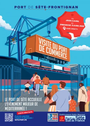 Affiche Escale à Sète avec l'Occitanie : visite du port de commerce par les professionnels portuaires