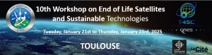 Affiche 10th CNES Workshop on End of Life Satellites and Sustainable Technologies in Toulouse