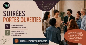 Affiche Soirée portes ouvertes de Voix à tous les étages (chorales et cours de chant)