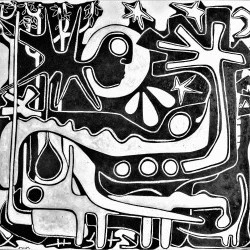 "Laboureur" - peintures mixtes sur bois , dim. : 110x115x1.5, 2024, MMM