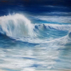 vagues et ressac - pastel , 30 x 40