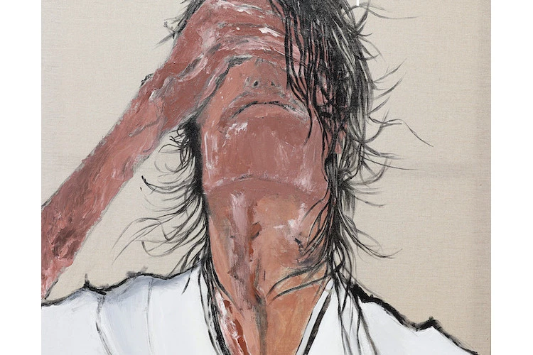 Epuisement - 1ère phase : Épuisement, abattement, affaiblissement, exténuation, faiblesse, fatigue… Cette peinture est l'expression de ma phase d'extrême asthénie. Je me sens faiblir face à l'impossible, l'incompréhensible, l'inévitable. Que puis-je faire ? Je me sens si faible, déchirée de l'intérieur… je sombre dans une décrépitude et une douleur profondes… C'est l'anéantissement, l'affaiblissement, mais surtout, je suis dans l'impossibilité de tout contrôler. On ne maîtrise rien face à la maladie. Non, rien… &#127912; 100 cm x 100 cm Peinture acrylique au pinceau et au couteau sur toile en lin naturel. - JARLAN LAURET 